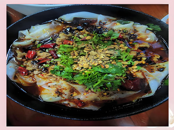 炝雪花牛肉米干